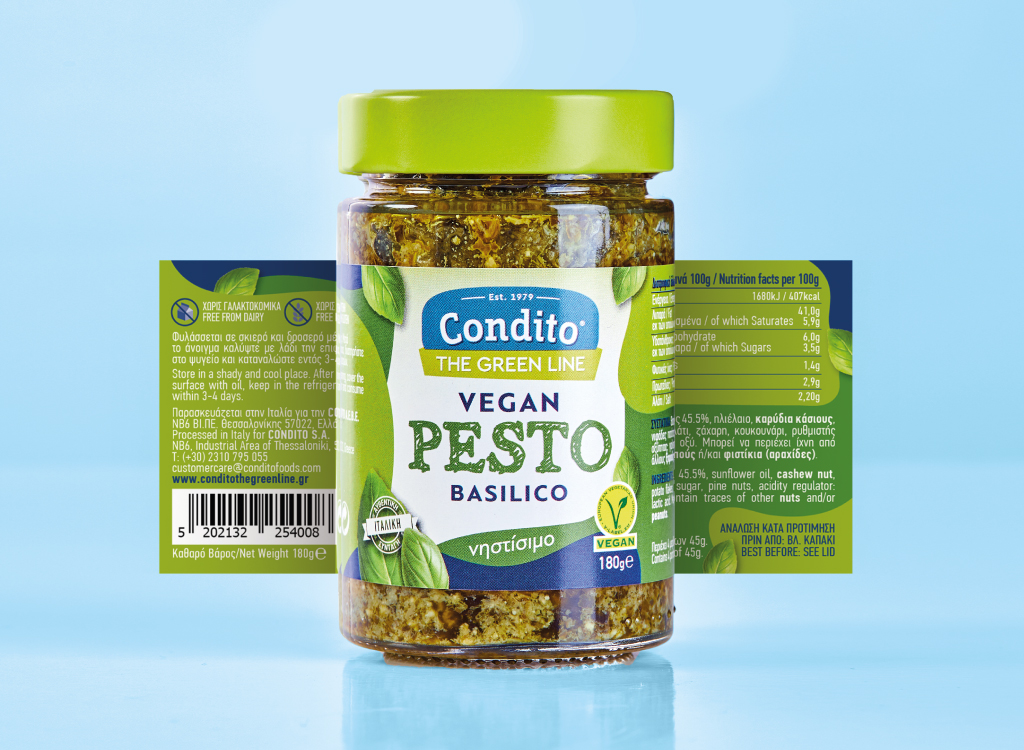 4. Condito The Green Line Vegan Pesto Packaging